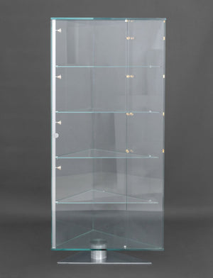 Modern Metal & Glass Illuminated Display Shelf