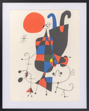 Joan Miro "Figures and Dog..." Screenprint