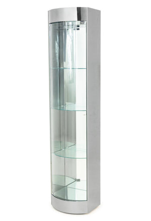 Modern Chrome and Glass Display Cabinet