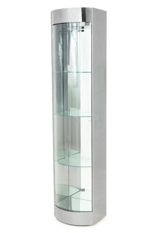 Modern Chrome and Glass Display Cabinet