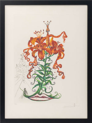 Salvador Dali "Tiger Lily (Mustache)" Etching 1972