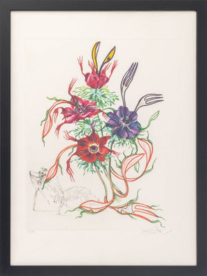 Salvador Dali "Anemone (Forks)" Etching, 1972