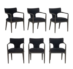 Restoration Hardware Black Dining Chairs, 6