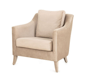 Brabbu "Como" Gray Velvet Upholstered Armchair