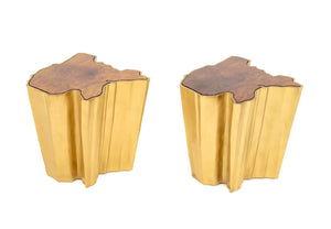 Brabbu "Sequoia" Side Tables, Pair