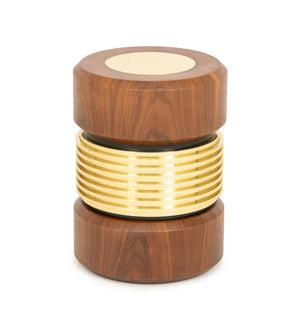 Hannoi Walnut and Gold-Tone Brass Side Table