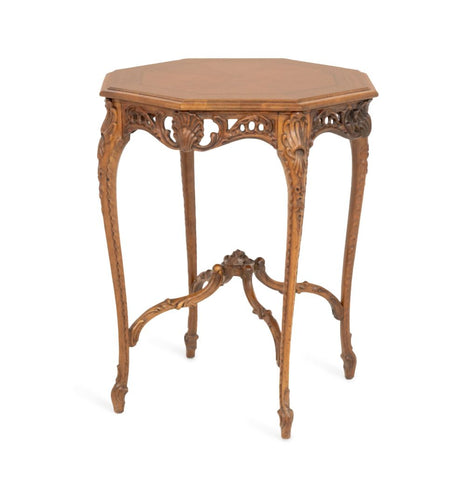 Louis XVI Style Octagonal Walnut Occasional Table