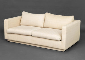 Modern White Upholstered Two-Seat Sofa