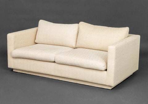 Modern White Upholstered Two-Seat Sofa