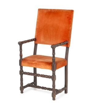 Italian Baroque Velvet Upholstered Armchair