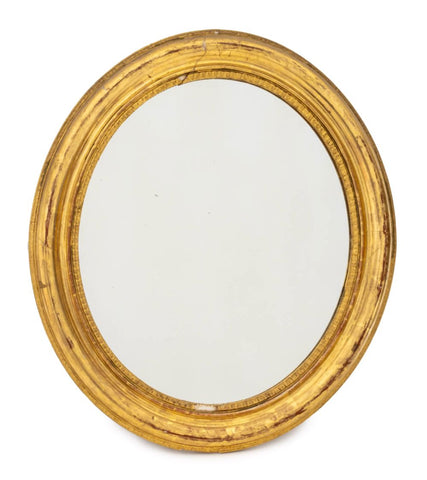 Neoclassical Style Oval Giltwood Framed Mirror