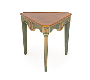 Louis XVI Style Green Painted Walnut Side Table