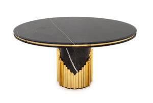 Luxxu "Littus" Black Marble Dining Table