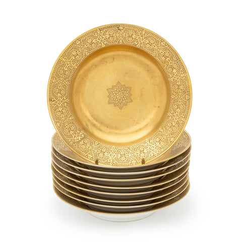 Limoges Gilt Decorated Porcelain Bowls, 9