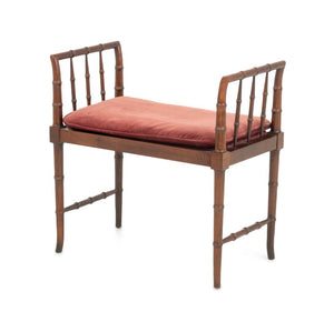 Faux Bamboo Walnut Window Seat