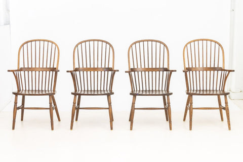Conant Ball Windsor Style Oak Armchairs, 4