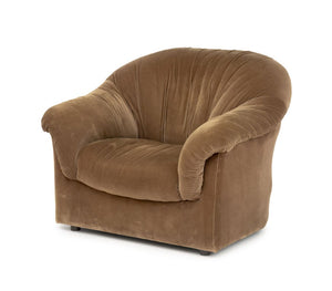 Italian Velvet Upholstered Armchair, 1970s