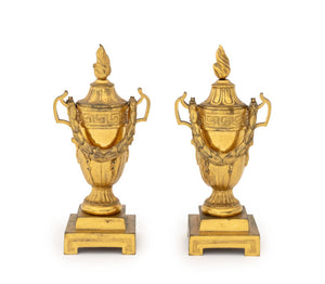 French Empire Bronze Candlestick-Cassolettes, 2