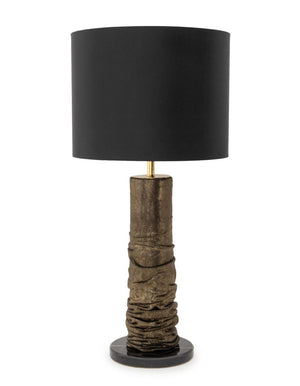 Koket "Ruche" Leather and Marble Table Lamp