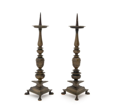 Italian Baroque Bronze Altar Candlesticks, c. 1600