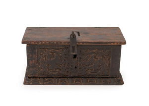 Italian Carved Walnut Casket Box, 16th C