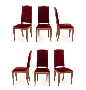Jean-Michel Frank Style Art Deco Dining Chairs, 6
