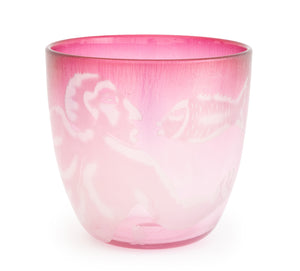 Steven Newell Pink Art Glass Bowl, 1981