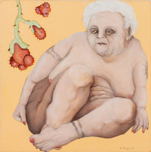 T. Phillips Portrait of Nude Old Woman Oil, 2004