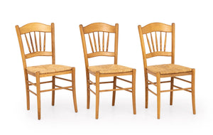 French Provincial Style Beech Side Chairs, 3