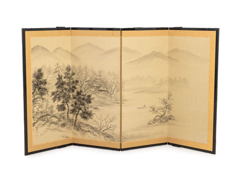 Japanese Four-Panel Byobu Screen