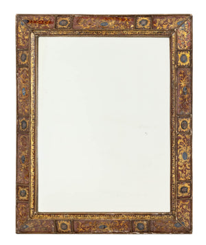 Italian Verre-Eglomise Parclose Giltwood Mirror