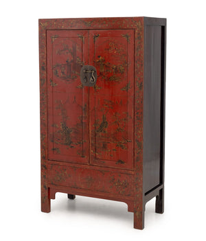 Chinese Red Lacquered Cabinet