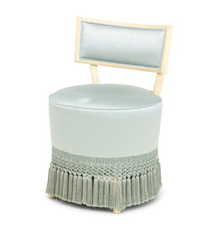 Dorothy Draper Style White Painted Vanity Chair