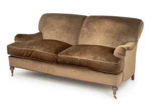 George Smith Style Mocha Brown Upholstered  Sofa