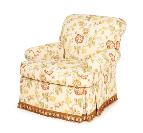 Lee Jofa Floral Fabric Upholstered Armchair