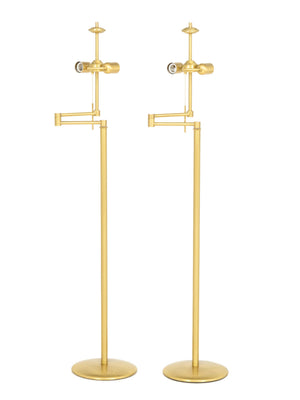 Holtkoetter Leuchten Brass Swing-Arm Floor Lamps, Pair