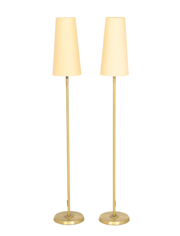 Holtkoetter Leuchten Brushed Brass Floor Lamps, Pair