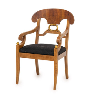 Henredon Furniture Neoclassical Style Burl Maple Armchair
