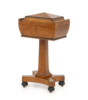Regency Burl Elm Teapoy, 19th Century