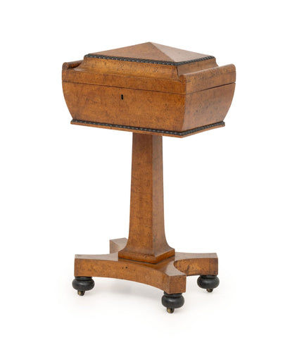 Regency Burl Elm Teapoy, 19th Century