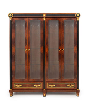 Empire Style Gilt Metal Mounted Mahogany Vitrine