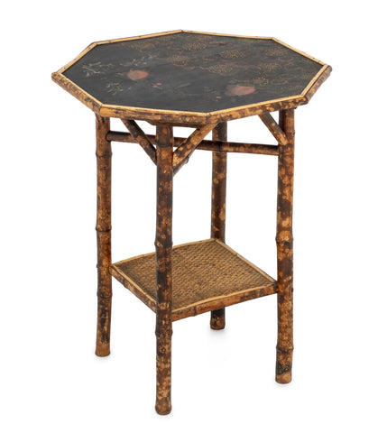 Chinoiserie Lacquered Bamboo Lamp Table