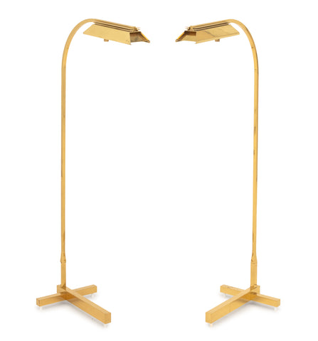 Casella Lighting Adjustable Floor Lamps, Pair