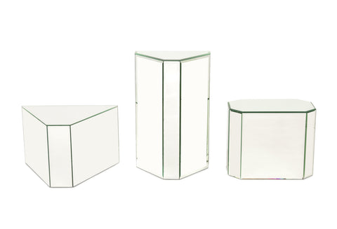 Modern Mirrored Pedestal Tables, 3
