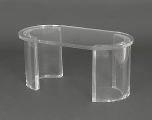 Modern Clear Acrylic Geometric Design Coffee Table