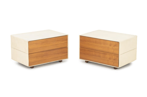 Poltrana Frau Leather Wrapped End Tables, Pair