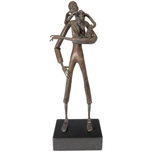 Jean Marc Manner Man & Monkey Bronze Sculpture (8927622955315)