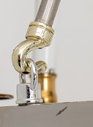 Maison Jansen Style Chrome & Brass Ring Chandelier (8959964741939)