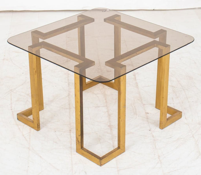Maison Ramsay Style Brass & Glass Side Table