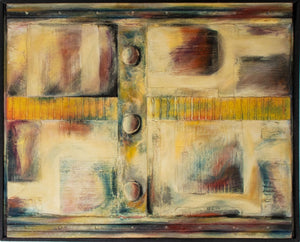 Large Found Object Abstract Mixed Media Panel